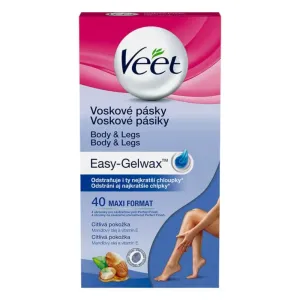 Veet Easy-Gel™ Wax Strips Body and Legs Sensitive Skin 40 ks depilačný prípravok pre ženy