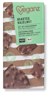 Veganz Čokoláda s praženými lieskovými orechmi, Bio 90 g