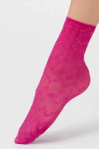 Fuchsiové silonkové ponožky Fabienne