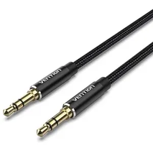 Vention Cotton Braided 3.5 mm Male to Male Audio Cable 0.5 m Black Aluminum Alloy Type