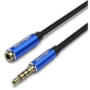Vention Cotton Braided TRRS 3.5 mm Male to 3.5 mm Female Audio Extension 0.5 m Blue Aluminum Alloy Type
