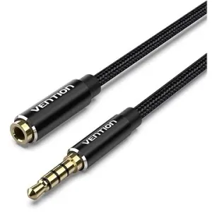 Vention Cotton Braided TRRS 3.5 mm Male to 3.5 mm Female Audio Extension 1.5 m Black Aluminum Alloy