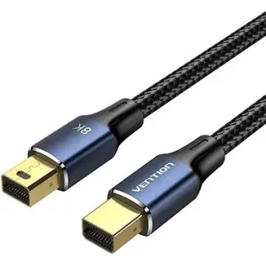Vention Cotton Braided Mini DP Male to Male 8K HD Cable 2 m Blue Aluminum Alloy Type