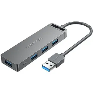 Vention 4-Port USB 3.0 Hub With Power Supply 0.15M Gray (Metal appearance)