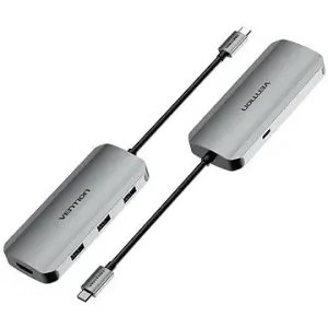 Vention USB-C to HDMI/USB 3.0× 3/PD Docking Station 0,15 m Gray Aluminum