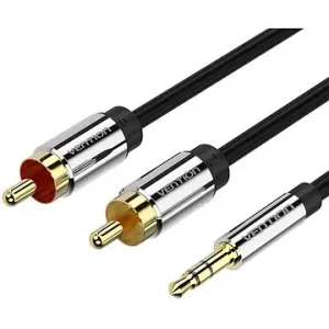 Vention 3,5 mm Jack Male to 2× RCA Male Audio Cable 1,5 m Black Metal Type