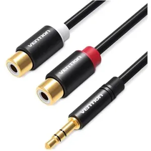 Vention 3,5 mm Male to 2× RCA Female Audio Cable 0,3 m Black Metal Type
