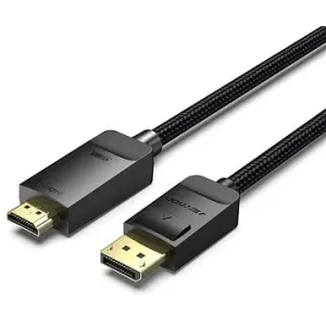 Vention Cotton Braided 4K DP (DisplayPort) to HDMI Cable 2 m Black