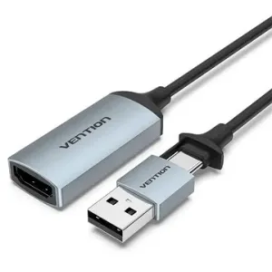 Vention HDMI Female to USB-C/USB-A Male Video Capture Card 0.1M Gray
