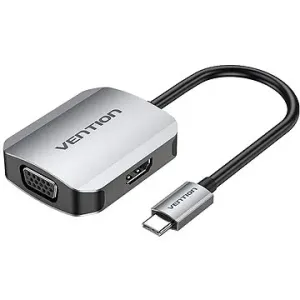 Vention USB-C to HDMI + VGA Converter 0,15 cm Gray Aluminum Alloy Type