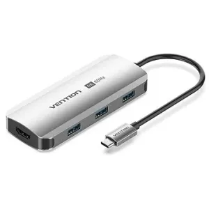 Vention USB-C to HDMI/USB 3.0× 3/PD Docking Station 0.15M Gray Aluminum Alloy Type