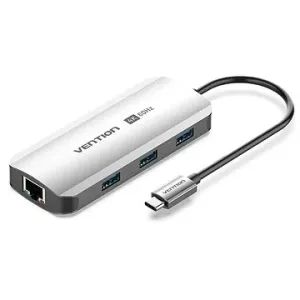 Vention USB-C to HDMI/USB 3.0× /RJ45/PD Docking Station 0.15M Gray Aluminum Alloy Type