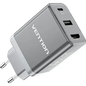 Vention USB-C + USB-A + HDMI GaN Laptop + Nintendo Switch Dock (60 W/5 W/4 K@60 Hz) Gray