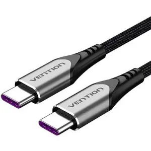 Vention Type-C (USB-C) 2.0 (M) to USB-C (M) 100 W/5 A Cable 2 M Gray Aluminum Alloy Type