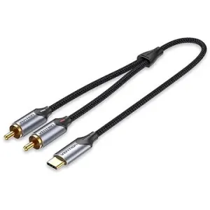 Vention USB-C Male to 2-Male RCA Cable 3 m Gray Aluminum Alloy Type