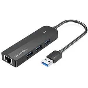 Vention 3-Port USB 3.0 Hub with Gigabit Ethernet Adapter 0,15 m Black