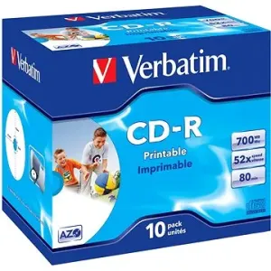 Verbatim CD-R Imprimable AZO 52x, Printable 10ks v krabičke