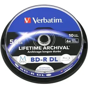 VERBATIM M-DISC BD-R DL 50 GB, 6x, printable, spindle 10 ks