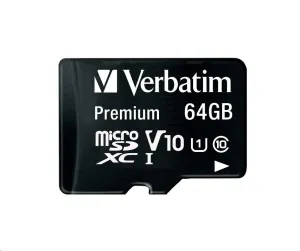 VERBATIM Premium microSDXC 64GB UHS-I V10 U1 + SD adaptér