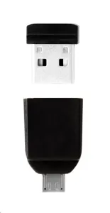 VERBATIM Flash Disk 16GB Store 'n' Stay NANO + micro USB OTG adaptér, USB 2.0, čierna