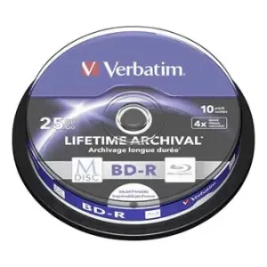 Verbatim BD-R, 25GB, cake box, 43825, 4X, 10-pack, pro archivaci dat