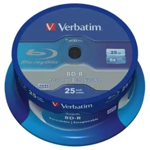Verbatim BD-R, Single Layer 25GB, spindle, 43837, 6x, 25-pack #5437290