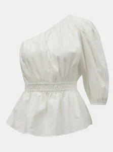 AWARE by VERO MODA White asymmetrical blouse VERO MODA Olene - Women