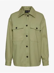 Svetlo zelená dámska ľahká košeľová bunda VERO MODA Fame #706551