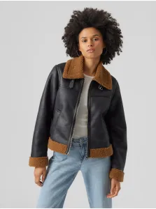 Women's brown-black faux leather jacket VERO MODA Manhattan - Women #8251998