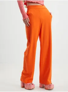Orange Women's Wide Pants VERO MODA Press Cookie - Women #4998226