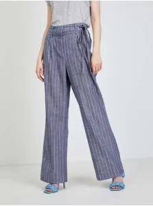 Dark blue striped wide trousers VERO MODA Serena - Ladies #692786
