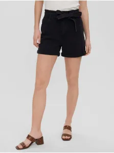 Rifľové krátke nohavice Vero Moda dámske, šedá farba, jednofarebné, vysoký pás #692630