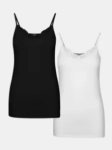 Set of two tank tops in black and white VERO MODA Inge - Ladies