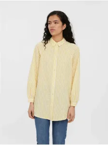 Yellow striped oversize shirt VERO MODA Juno - Women #706351
