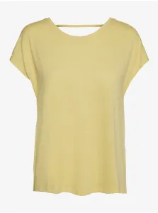 Yellow T-shirt with neckline on the back VERO MODA Ulja June - Women #639798