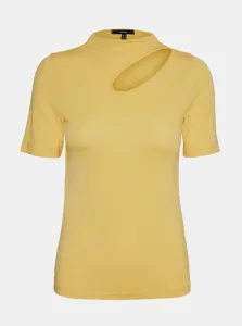 Yellow T-shirt with neckline VERO MODA Glow - Women #1046149
