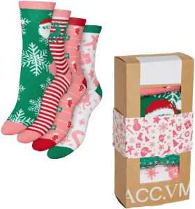 Vero Moda 4 PACK - dámske ponožky VMELF 10274034 Snow White Box 4