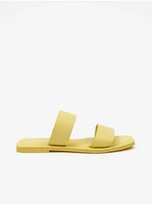 Yellow Leather Slippers VERO MODA Sun Glow - Women #573637