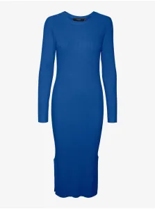 Modré dámske puzdrové svetrové šaty VERO MODA Glory