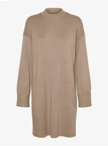 Beige women's sweater dress VERO MODA Goldneedle - Women #7646588