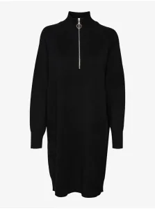 Čierne dámske svetrové šaty VERO MODA Goldneedle #7646606