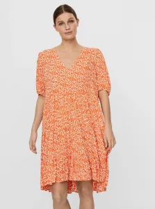 AWARE by VERO MODA Orange patterned loose dress VERO MODA Hanna - Women #671862