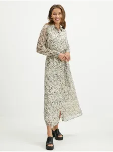 AWARE by VERO MODA Krémová dámska vzorovaná košeľa maxi šaty VERO MODA Rylee - ženy #671868