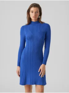 Modré dámske svetrové šaty VERO MODA Sally