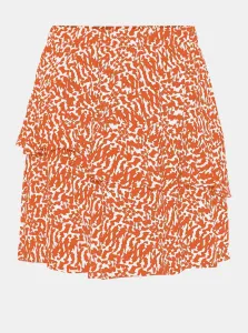 AWARE by VERO MODA Orange patterned skirt with frills VERO MODA Hanna - Women #645661