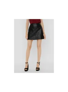Čierna koženková mini sukňa VERO MODA Sylvia #620490