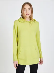 Light green women's elongated sweater with hood VERO MODA Filine - Women