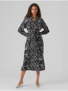 Black Women's Patterned Shirt Midi Dress Vero Moda Cia - Women #8868181