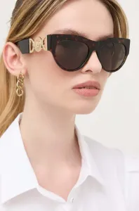 Slnečné okuliare Versace dámske, hnedá farba #8920200