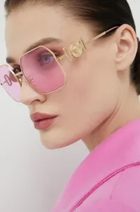 Slnečné okuliare Versace dámske, ružová farba